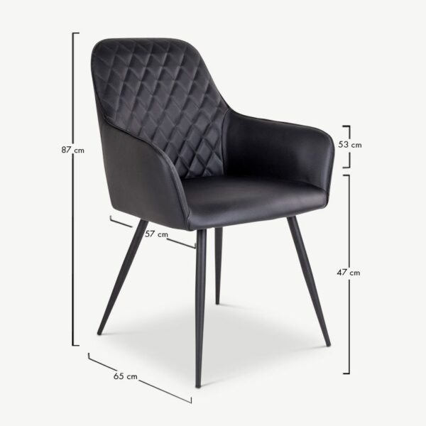 Scaun dining negru din piele ecologică Harbo - imagine 8