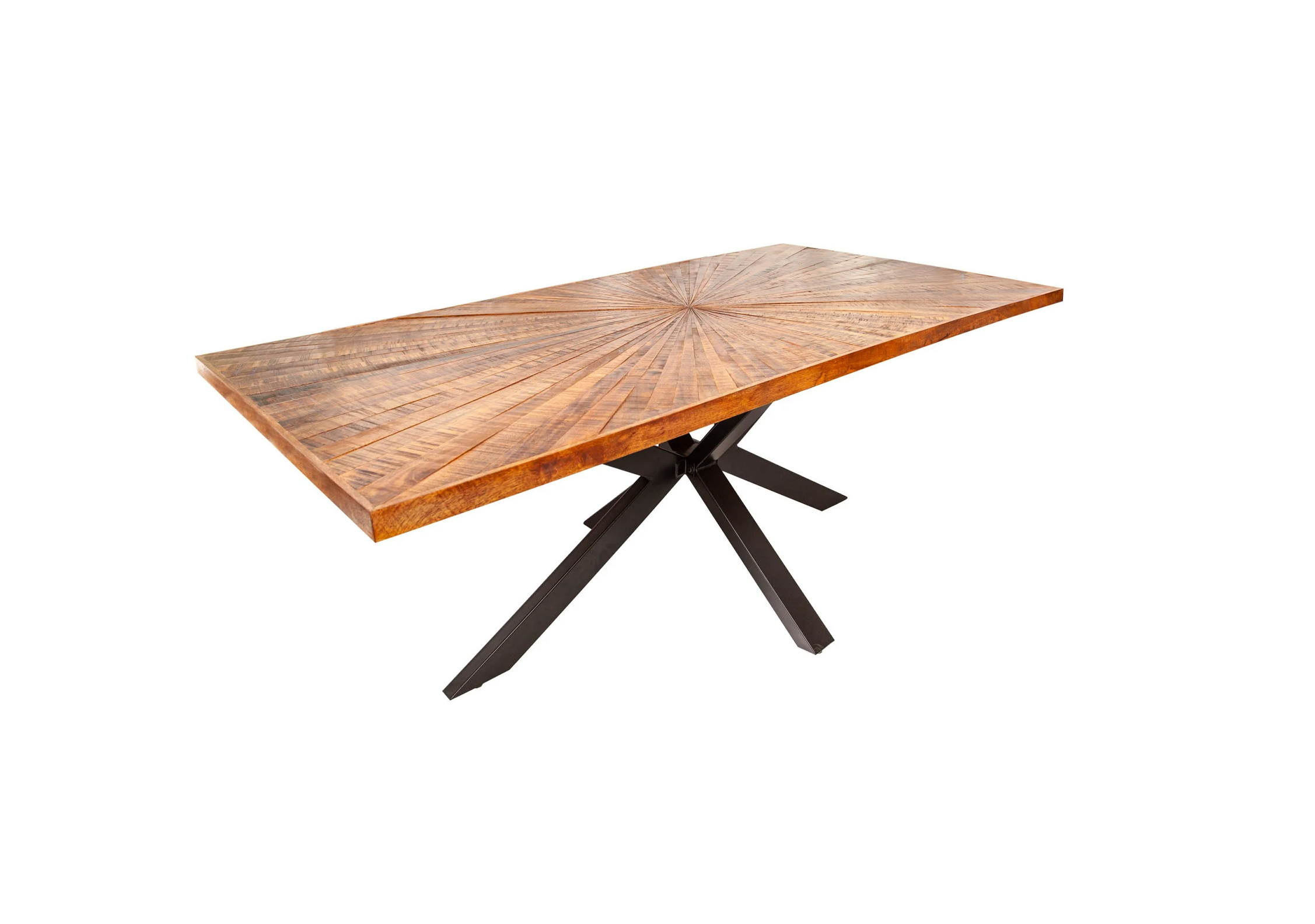 Masa dining din metal si lemn masiv de mango 200 cm Wood