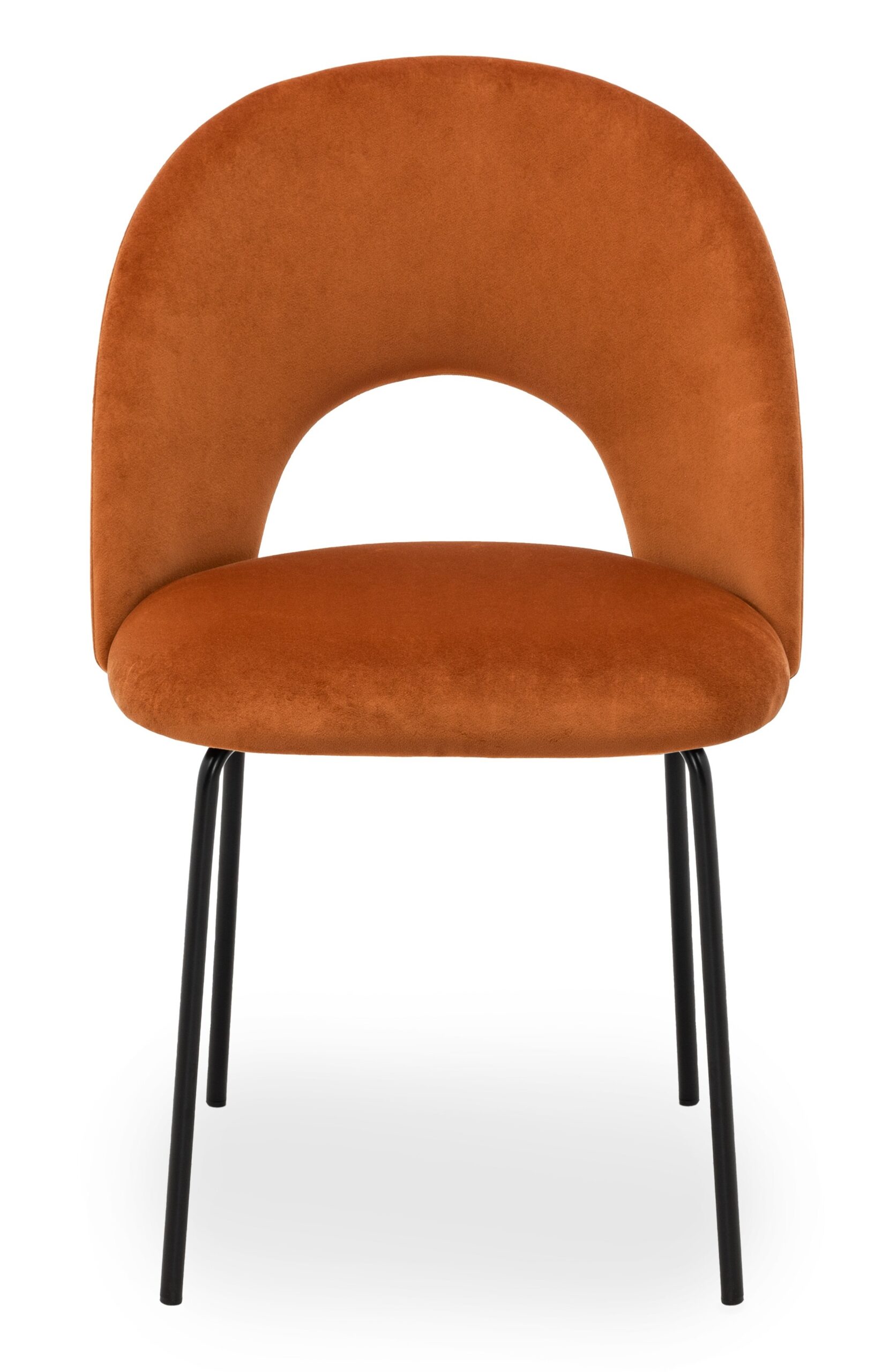 Scaun dining aramiu din catifea Abisso Black - imagine 2