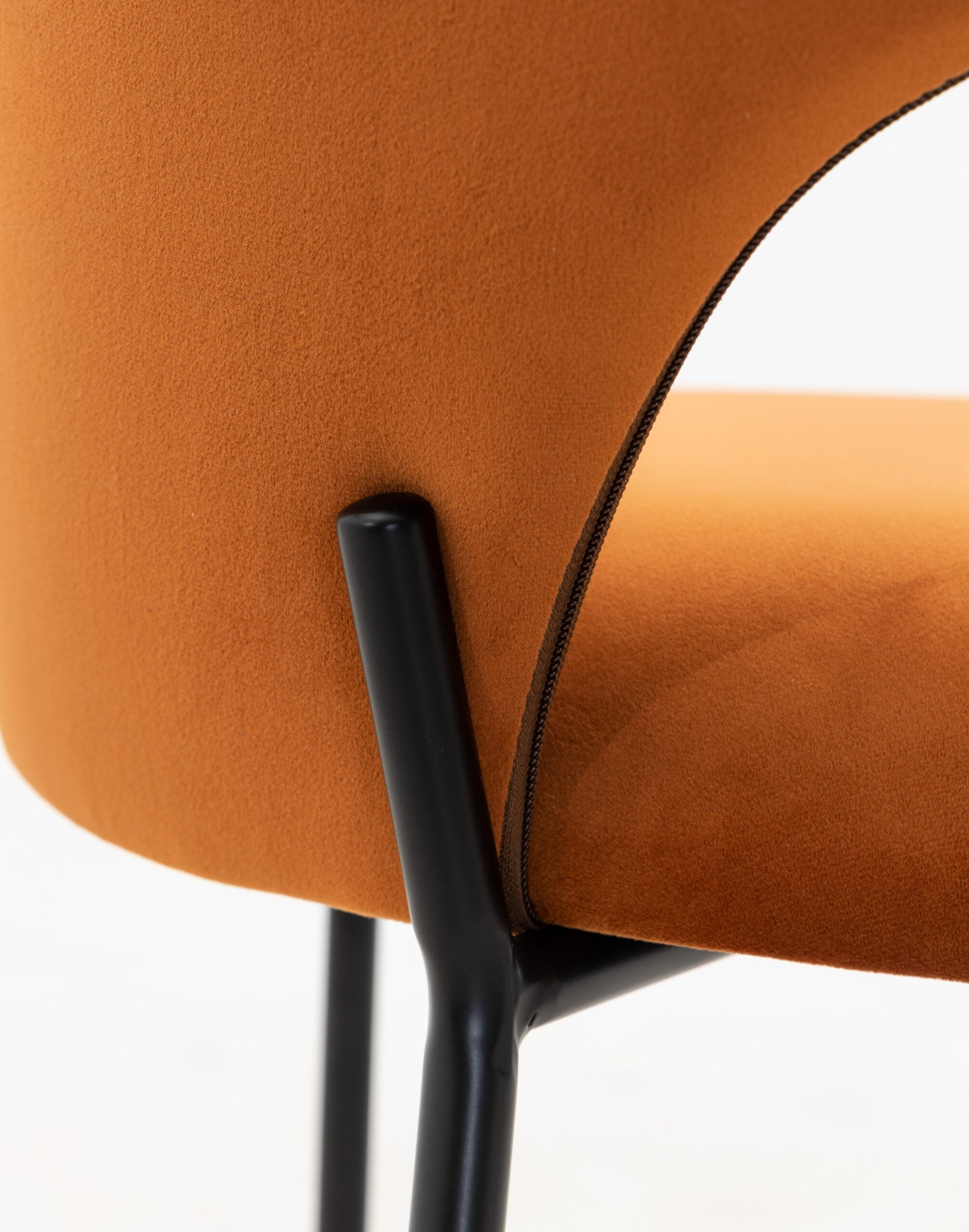 Scaun dining aramiu din catifea Abisso Black - imagine 6