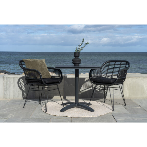 Scaun de exterior negru din ratan Trieste - imagine 6