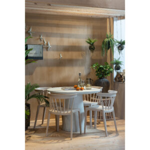 Masa dining rotunda alba Damon