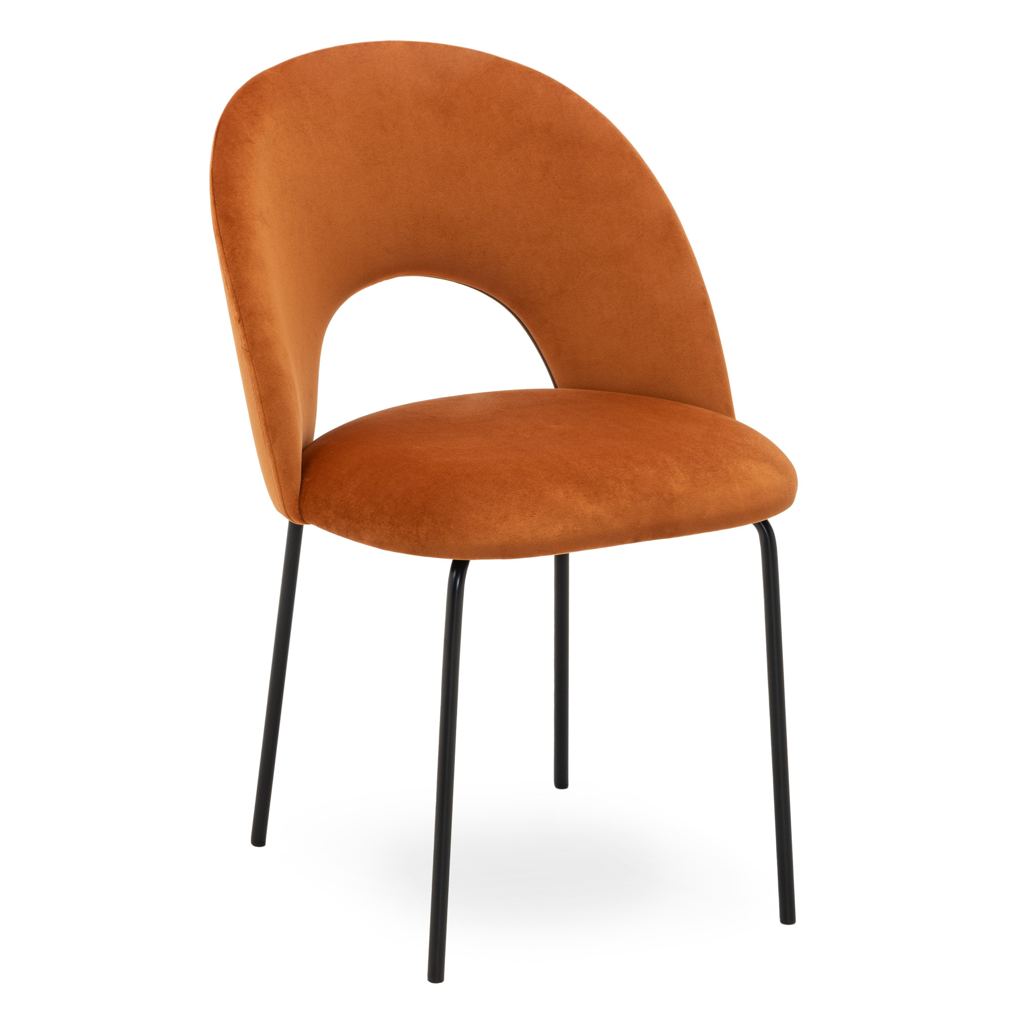 Scaun dining aramiu din catifea Abisso Black