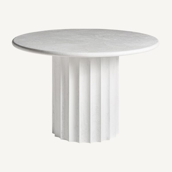 Masă dining rotunda alba Ø120 Lezey - imagine 2