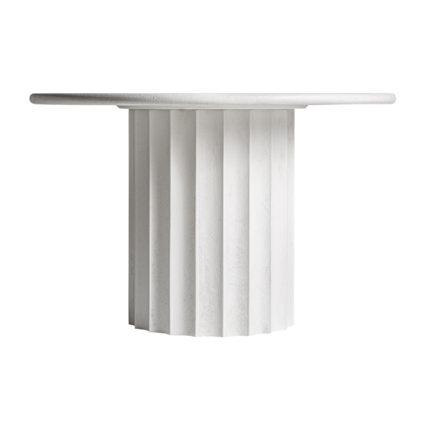 Masă dining rotunda alba Ø120 Lezey