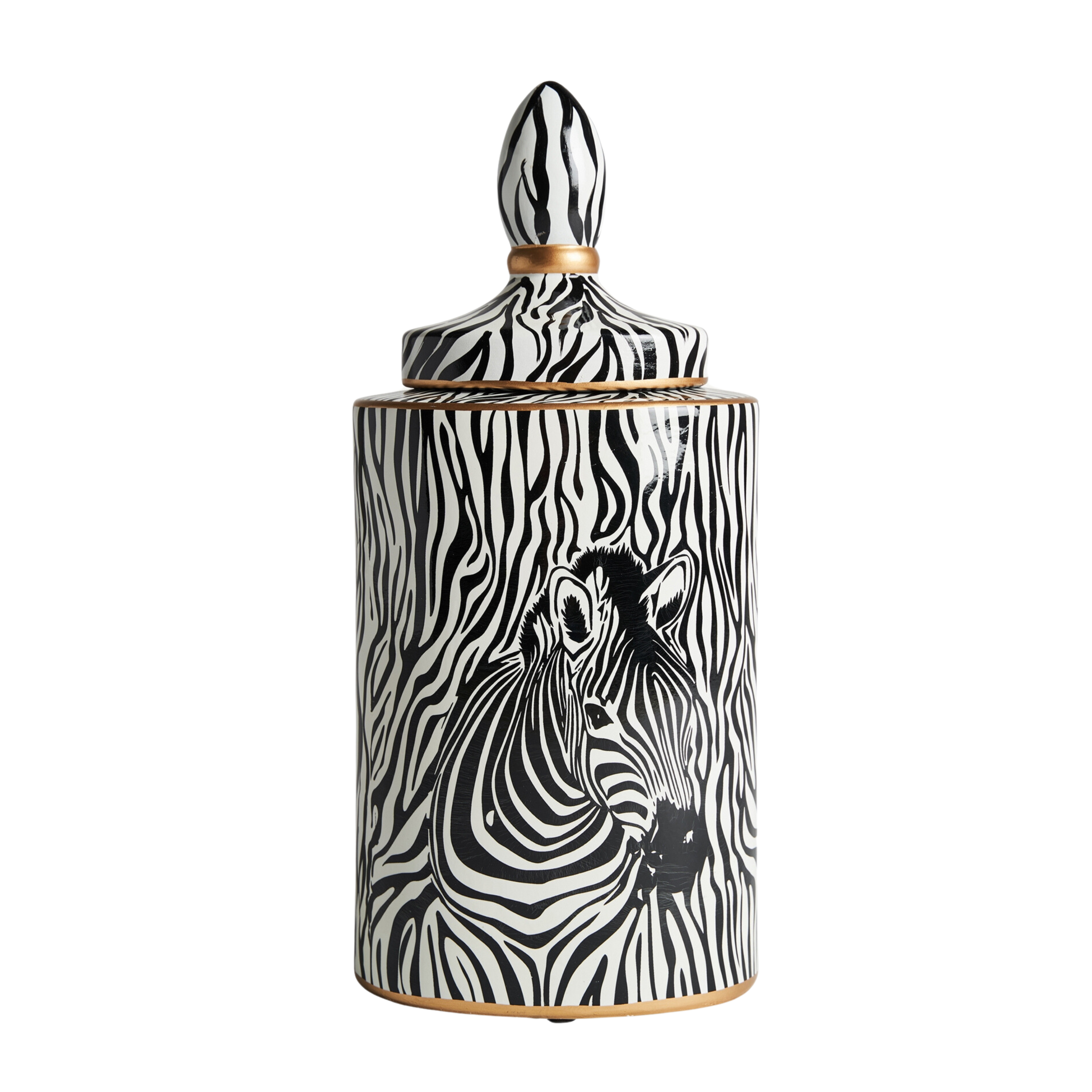 Vas din ceramica alb negru h47 Edie