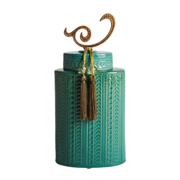 Vas din ceramica verde h34 Nekane