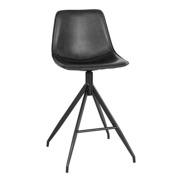 Scaun bar negru din piele ecologica Luxemburg
