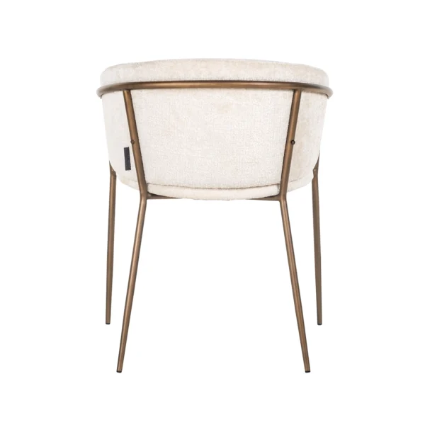 Scaun dining alb din tesatura chenille Minerva - imagine 5