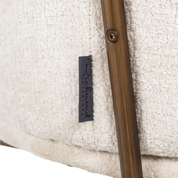 Scaun dining alb din tesatura chenille Minerva - imagine 7