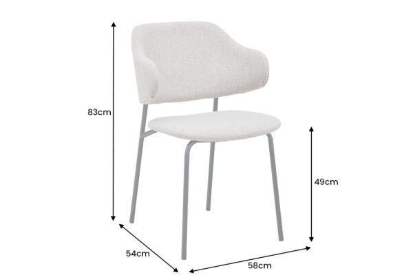 Set 2 scaune dining grej/negru din boucle Scandinavia - imagine 7