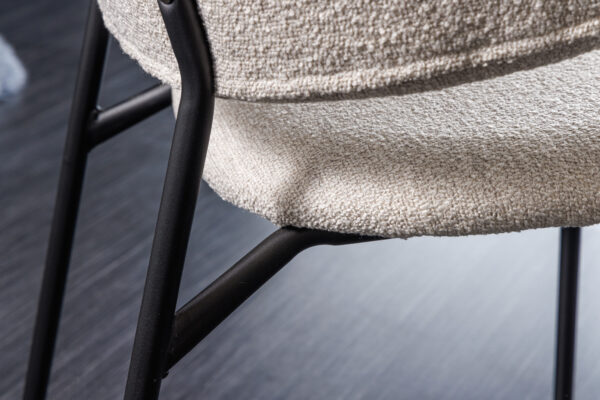 Set 2 scaune dining grej/negru din boucle Scandinavia - imagine 4