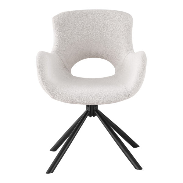 Scaun dining rotativ alb din boucle Sweden - imagine 3