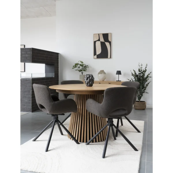 Scaun dining rotativ maro din boucle Sweden - imagine 2
