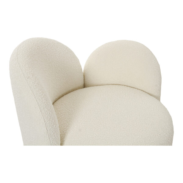 Fotoliu rotund alb din boucle dreapta Tuxon - imagine 6
