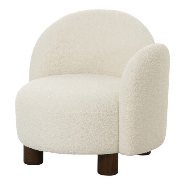 Fotoliu rotund alb din boucle stanga Tuxon - imagine 4