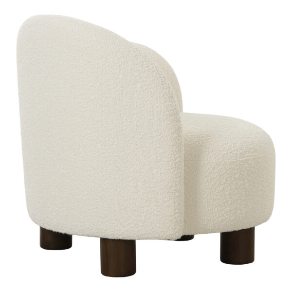 Fotoliu rotund alb din boucle stanga Tuxon - imagine 5