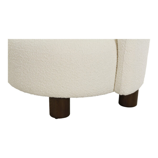 Fotoliu rotund alb din boucle stanga Tuxon - imagine 8