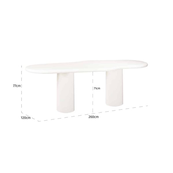 Masa dining ovala alba din MDF Organic San Marino - imagine 4