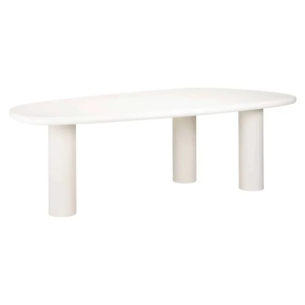 Masa dining ovala alba din MDF San Marino