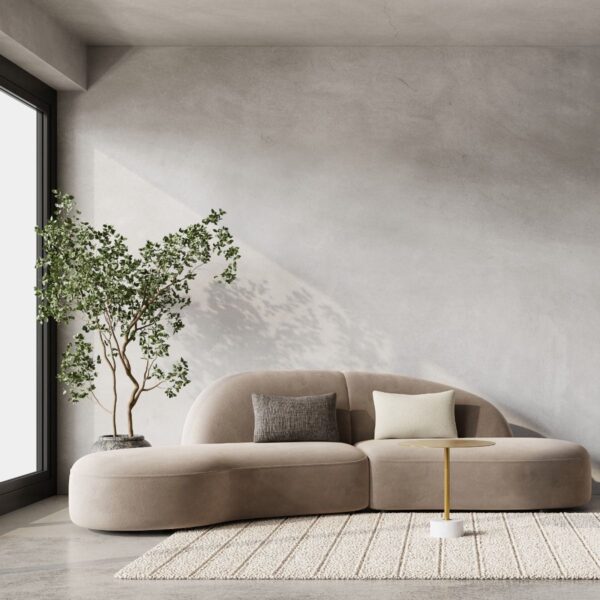 Canapea bej din tesatura chenille Maroc - imagine 12