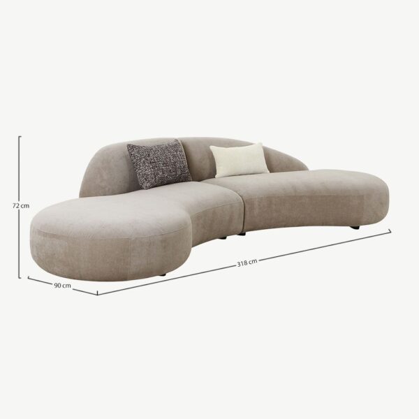 Canapea bej din tesatura chenille Maroc - imagine 13