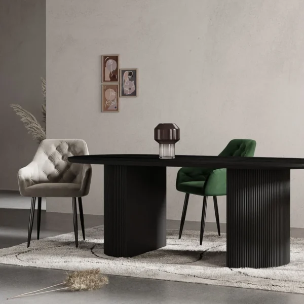 Masa dining ovala maro inchis 100x210x75 Maroon - imagine 2