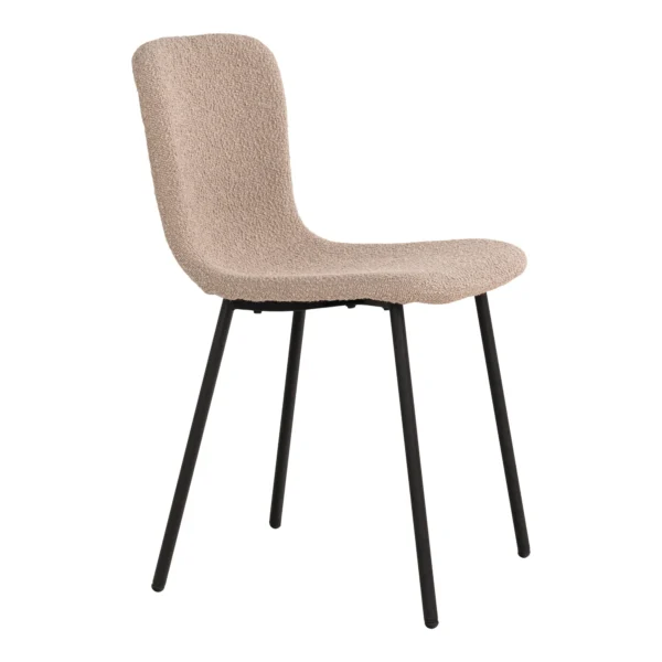 Set 2 scaune dining bej din boucle Jeriko - imagine 4