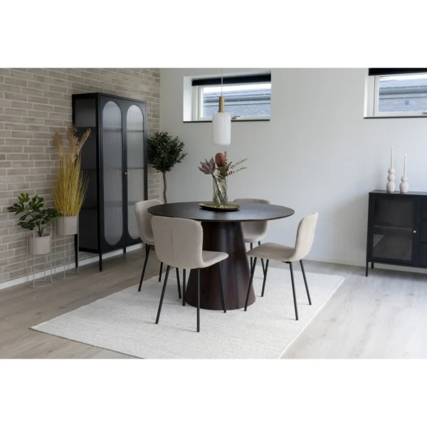Set 2 scaune dining bej din boucle Jeriko - imagine 2