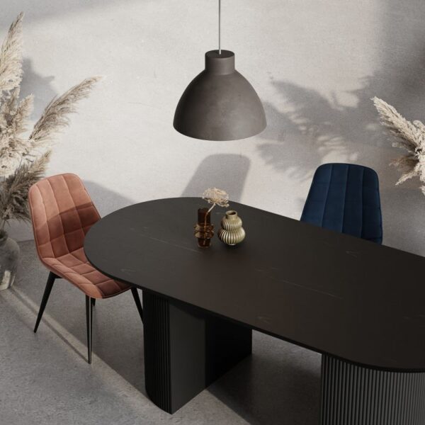 Masa dining ovala maro inchis 100x210x75 Maroon - imagine 5