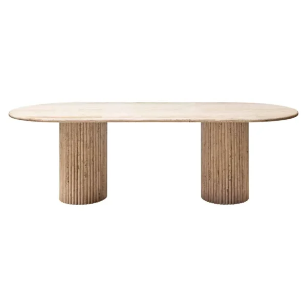 Masa dining ovala bej din travertin 240x110 Rhodos - imagine 3