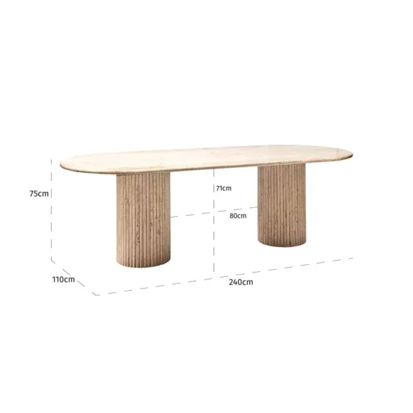 Masa dining ovala bej din travertin 240x110 Rhodos - imagine 13