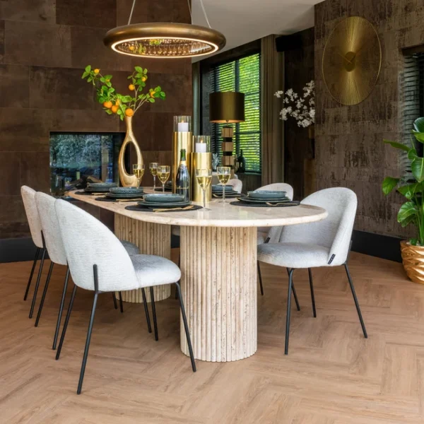 Masa dining ovala bej din travertin 240x110 Rhodos - imagine 9