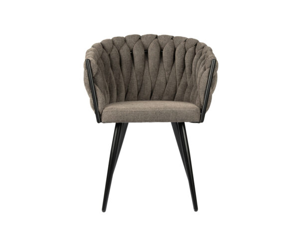 Set 2 scaune dining gri/negru din tesatura Larissa - imagine 2