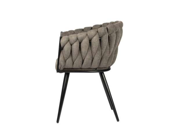 Set 2 scaune dining gri/negru din tesatura Larissa - imagine 3