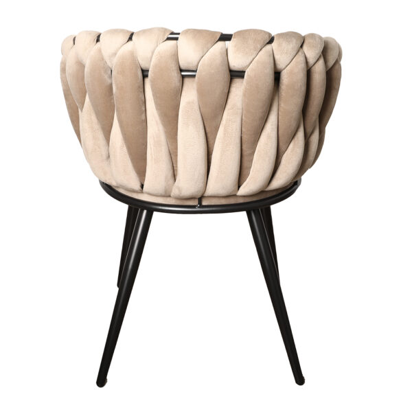 Set 2 scaune dining bej/negru din catifea Larissa - imagine 4