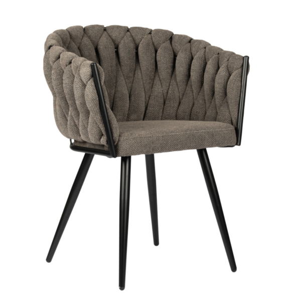 Set 2 scaune dining gri/negru din tesatura Larissa