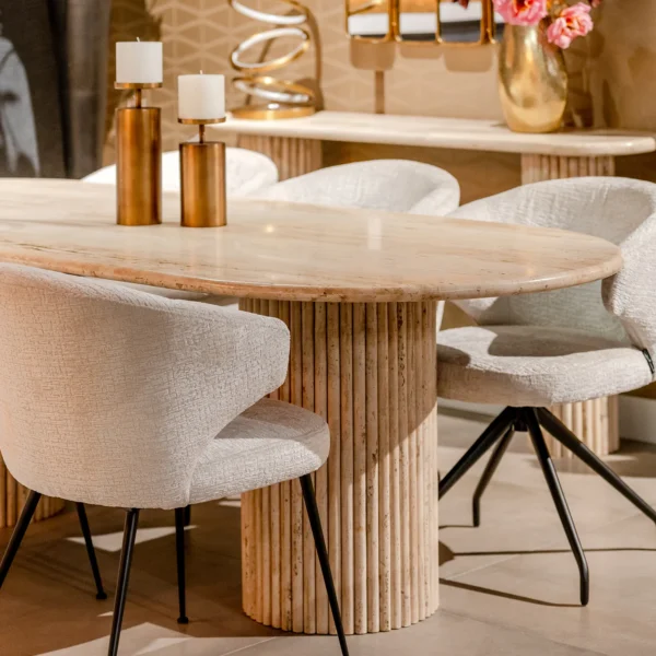 Masa dining ovala bej din travertin 240x110 Rhodos - imagine 8