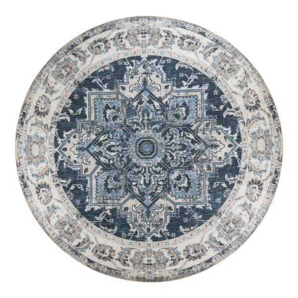 Covor rotund din chenille albastru Ø200 cm Vadodara