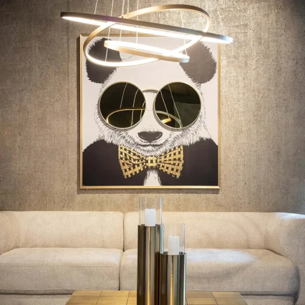 Decoratiune de perete din aluminiu si oglinda Panda - imagine 4
