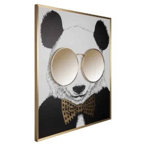 Decoratiune de perete din aluminiu si oglinda Panda