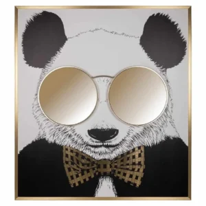 Decoratiune de perete din aluminiu si oglinda Panda