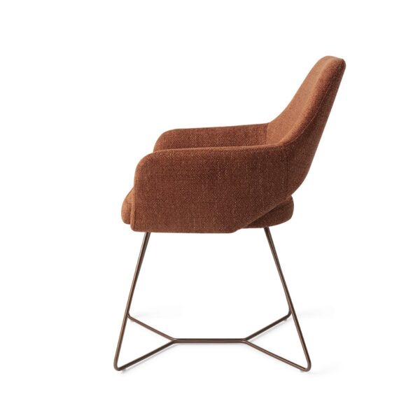 Set 2 scaune dining din tesatura caramiziu/roze Yanai - imagine 4
