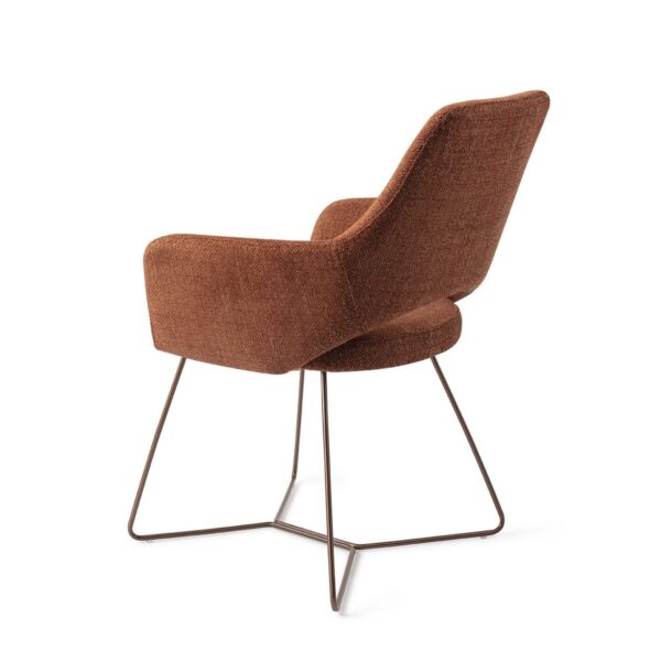 Set 2 scaune dining din tesatura caramiziu/roze Yanai - imagine 2