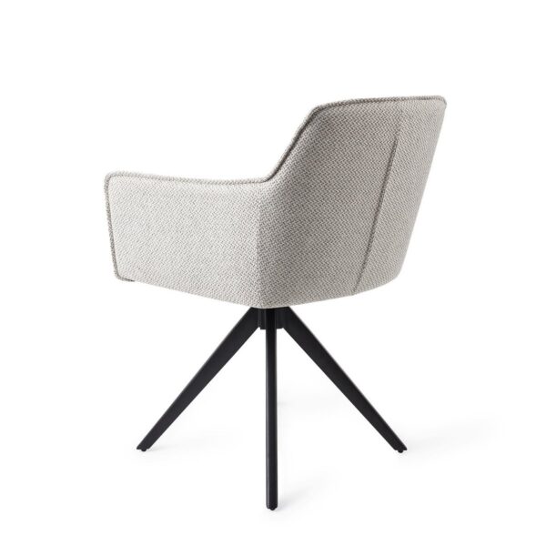 Set 2 scaune dining rotative din tesatura gri deschis/negru Hofu - imagine 5