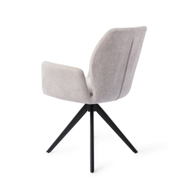 Set 2 scaune dining rotative din tesatura gri deschis/negru Misaki - imagine 3