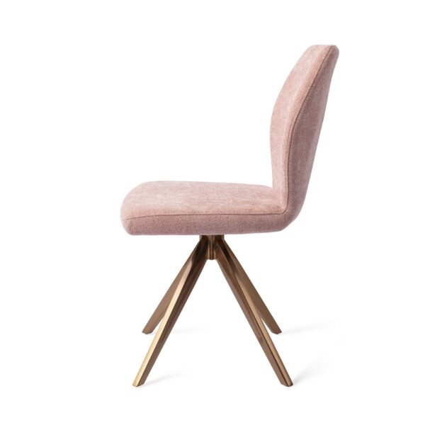 Set 2 scaune dining rotative din tesatura somon/roze Ikata - imagine 4