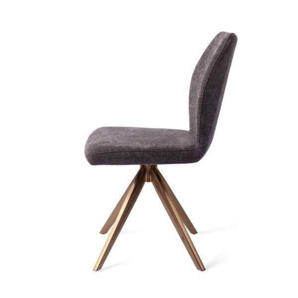 Set 2 scaune dining rotative din tesatura gri inchis/roze Ikata - imagine 4