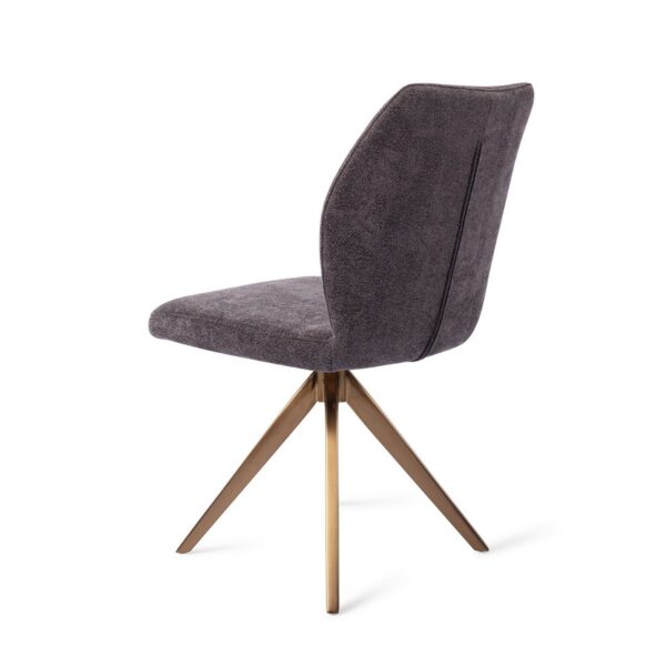 Set 2 scaune dining rotative din tesatura gri inchis/roze Ikata - imagine 3