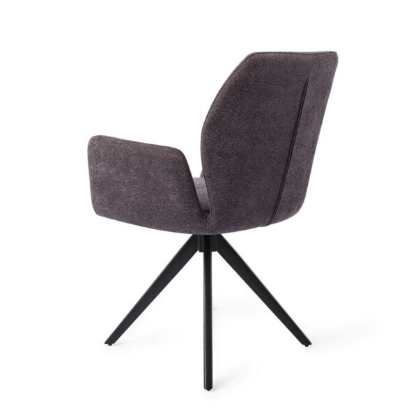 Set 2 scaune dining rotative din tesatura gri inchis/negru Misaki - imagine 3